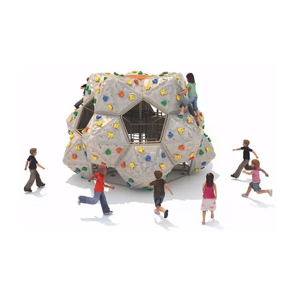 Colorful Round Shell Outdoor Playground with Climbing Rocks - Image 2